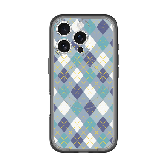 スリムプロテクションプレミアムケース with MagSafe［ Argyle - Blue ］