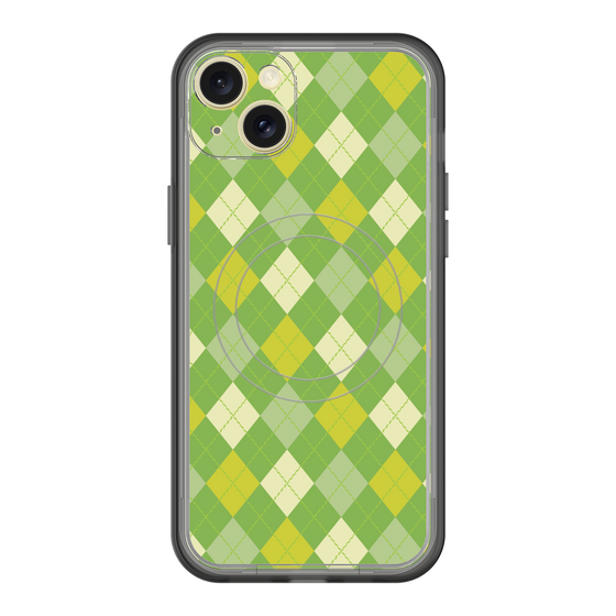 スリムプロテクションプレミアムケース with MagSafe［ Argyle - Green ］