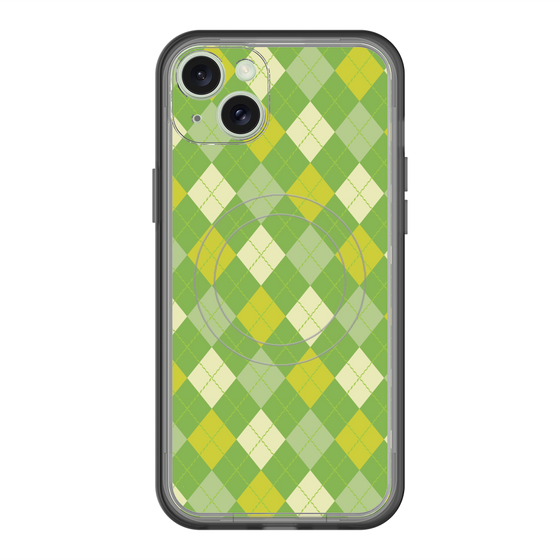 スリムプロテクションプレミアムケース with MagSafe［ Argyle - Green ］