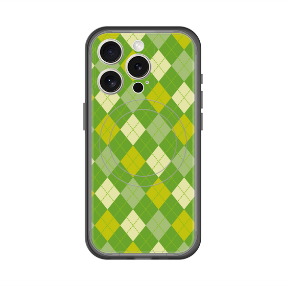 スリムプロテクションプレミアムケース with MagSafe［ Argyle - Green ］