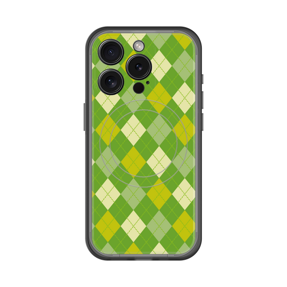 スリムプロテクションプレミアムケース with MagSafe［ Argyle - Green ］