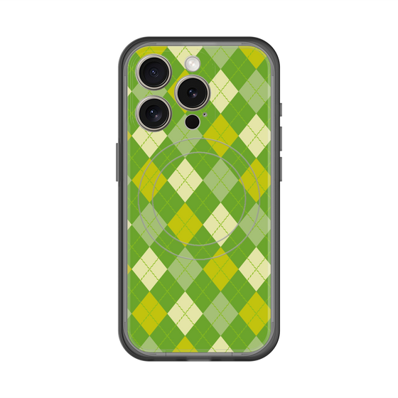 スリムプロテクションプレミアムケース with MagSafe［ Argyle - Green ］