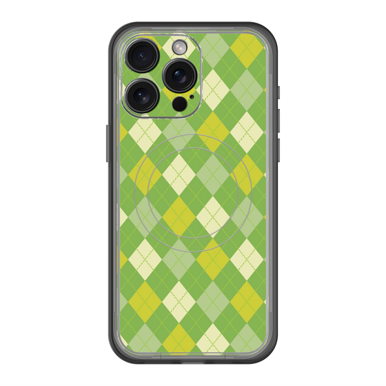 スリムプロテクションプレミアムケース with MagSafe［ Argyle - Green ］