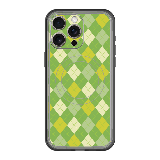 スリムプロテクションプレミアムケース with MagSafe［ Argyle - Green ］