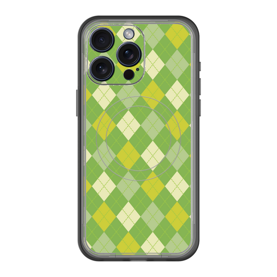 スリムプロテクションプレミアムケース with MagSafe［ Argyle - Green ］