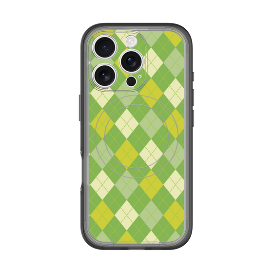 スリムプロテクションプレミアムケース with MagSafe［ Argyle - Green ］