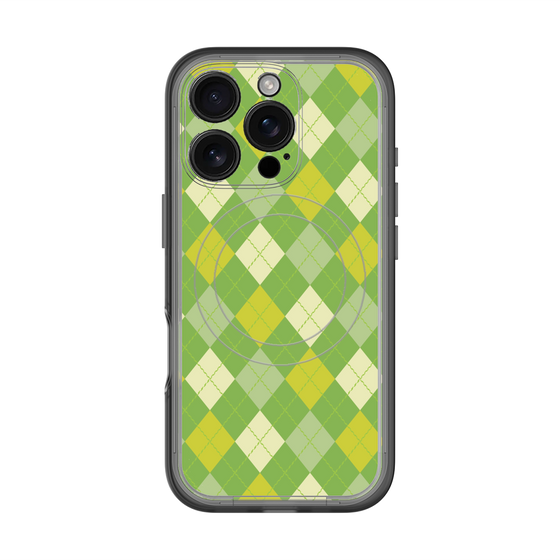 スリムプロテクションプレミアムケース with MagSafe［ Argyle - Green ］