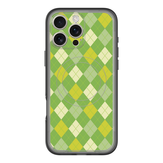 スリムプロテクションプレミアムケース with MagSafe［ Argyle - Green ］