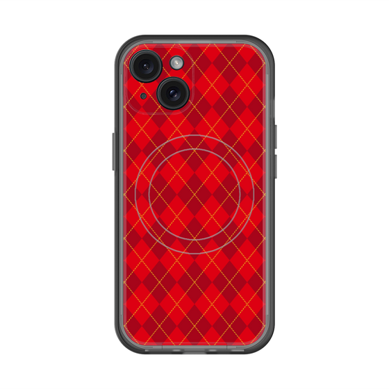 スリムプロテクションプレミアムケース with MagSafe［ Argyle - Red ］