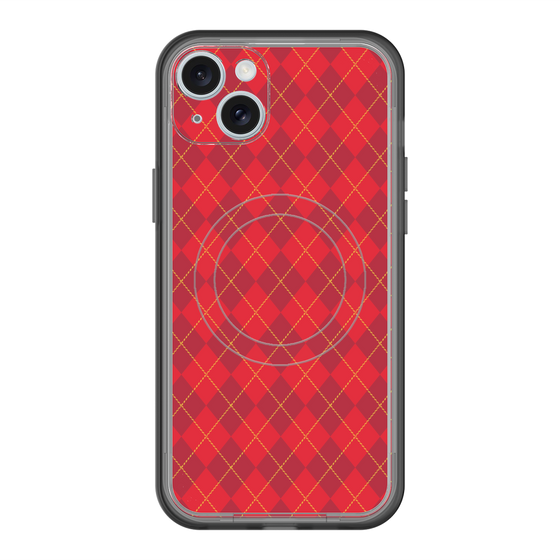 スリムプロテクションプレミアムケース with MagSafe［ Argyle - Red ］