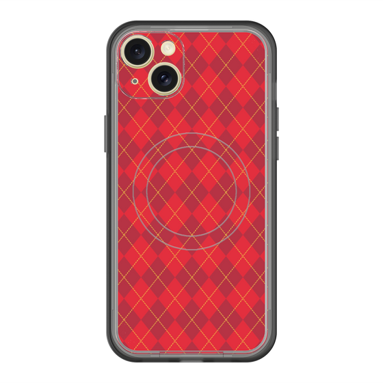 スリムプロテクションプレミアムケース with MagSafe［ Argyle - Red ］