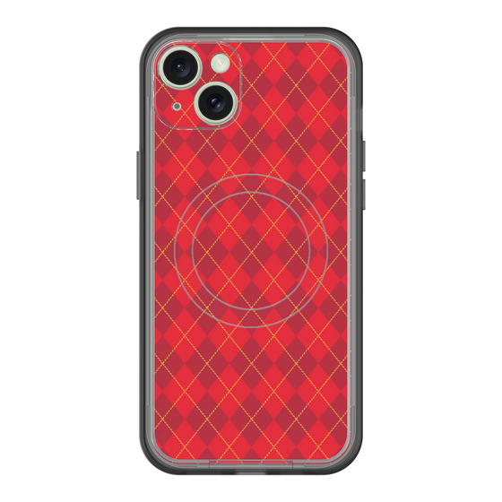 スリムプロテクションプレミアムケース with MagSafe［ Argyle - Red ］