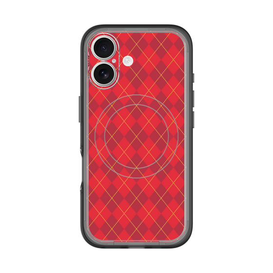 スリムプロテクションプレミアムケース with MagSafe［ Argyle - Red ］