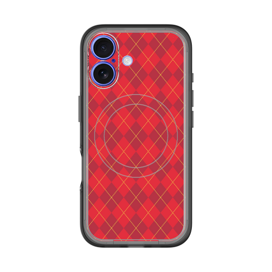 スリムプロテクションプレミアムケース with MagSafe［ Argyle - Red ］