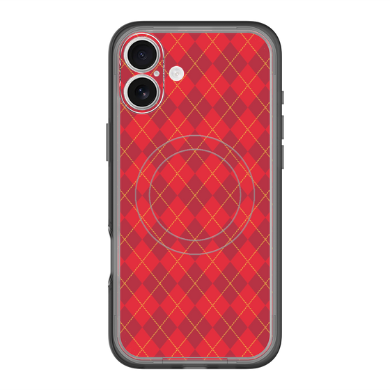 スリムプロテクションプレミアムケース with MagSafe［ Argyle - Red ］