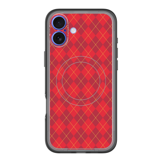 スリムプロテクションプレミアムケース with MagSafe［ Argyle - Red ］