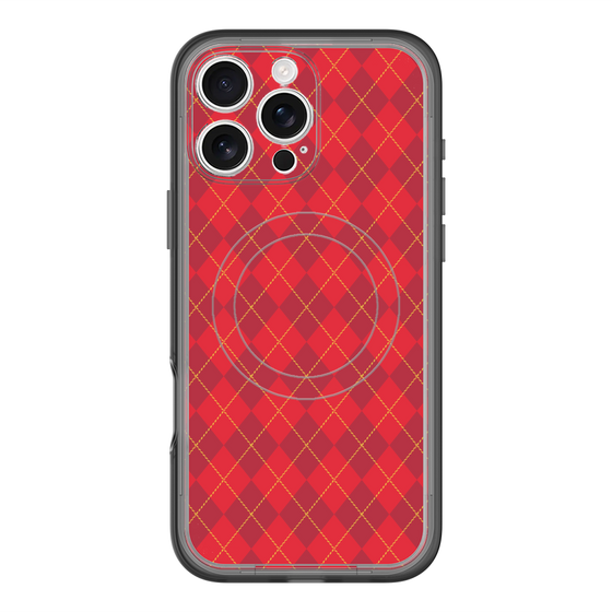 スリムプロテクションプレミアムケース with MagSafe［ Argyle - Red ］