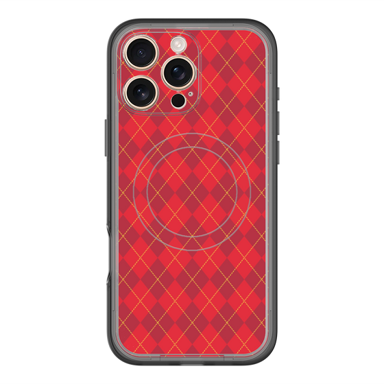 スリムプロテクションプレミアムケース with MagSafe［ Argyle - Red ］