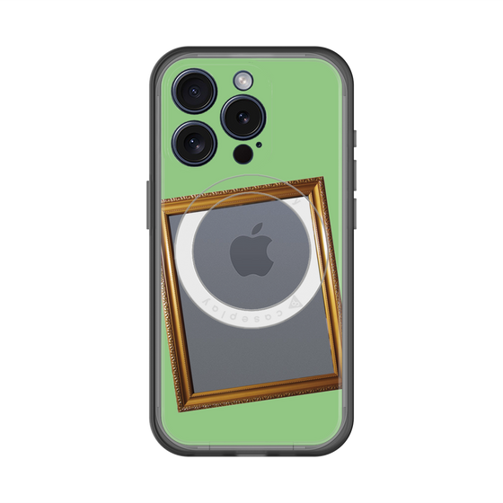 スリムプロテクションプレミアムケース with MagSafe［ Photo Frame - Light Green ］