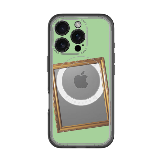 スリムプロテクションプレミアムケース with MagSafe［ Photo Frame - Light Green ］