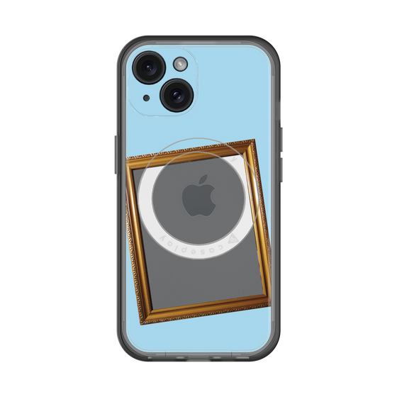 スリムプロテクションプレミアムケース with MagSafe［ Photo Frame - Light Blue ］
