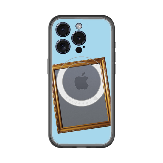 スリムプロテクションプレミアムケース with MagSafe［ Photo Frame - Light Blue ］