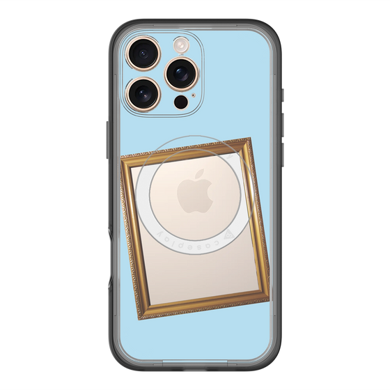 スリムプロテクションプレミアムケース with MagSafe［ Photo Frame - Light Blue ］