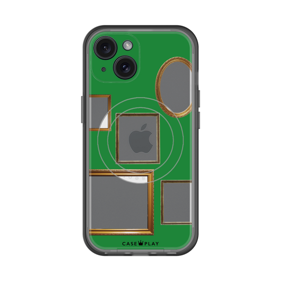 スリムプロテクションプレミアムケース with MagSafe［ Photo Frames - Green ］