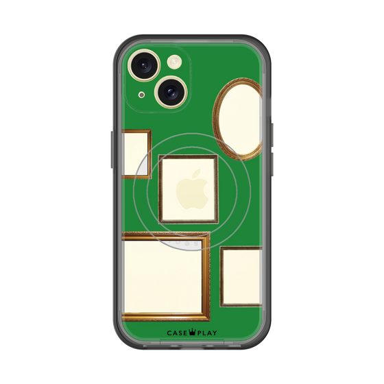 スリムプロテクションプレミアムケース with MagSafe［ Photo Frames - Green ］