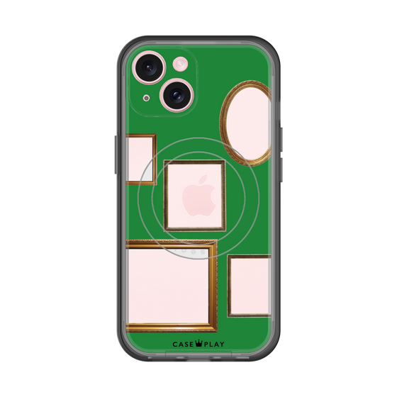 スリムプロテクションプレミアムケース with MagSafe［ Photo Frames - Green ］