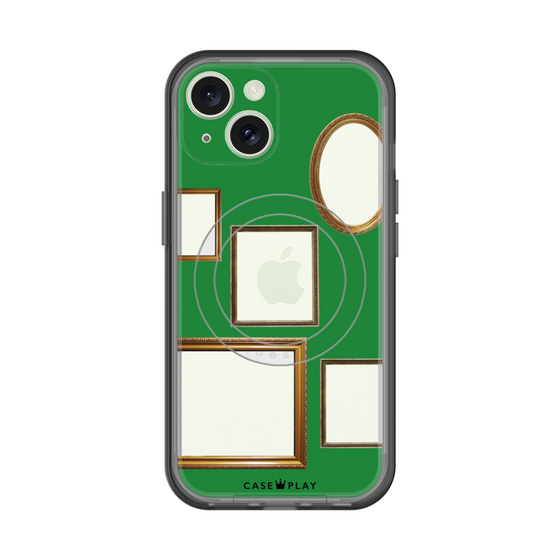 スリムプロテクションプレミアムケース with MagSafe［ Photo Frames - Green ］