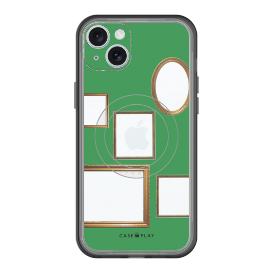スリムプロテクションプレミアムケース with MagSafe［ Photo Frames - Green ］