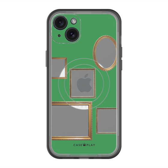 スリムプロテクションプレミアムケース with MagSafe［ Photo Frames - Green ］
