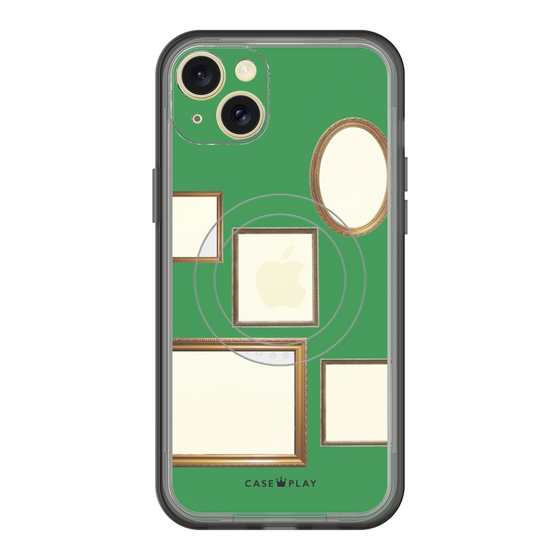 スリムプロテクションプレミアムケース with MagSafe［ Photo Frames - Green ］