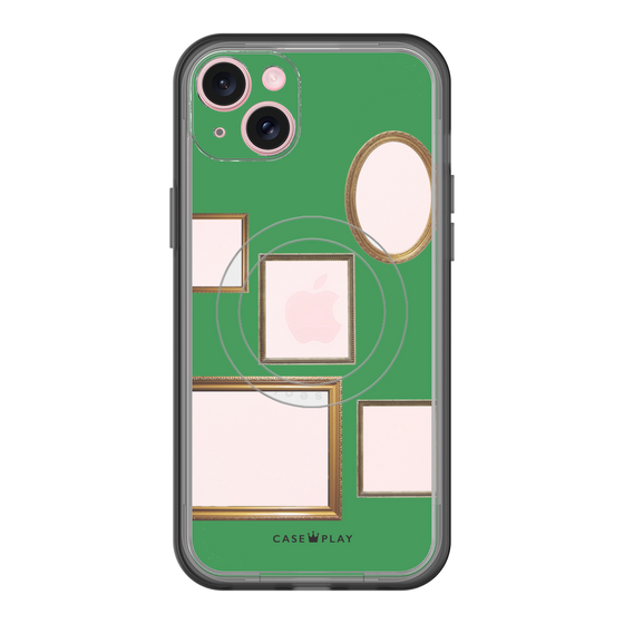 スリムプロテクションプレミアムケース with MagSafe［ Photo Frames - Green ］