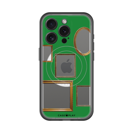 スリムプロテクションプレミアムケース with MagSafe［ Photo Frames - Green ］