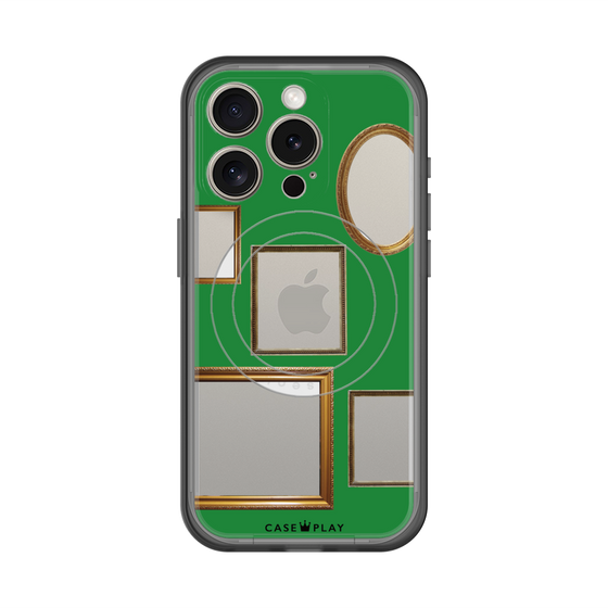 スリムプロテクションプレミアムケース with MagSafe［ Photo Frames - Green ］