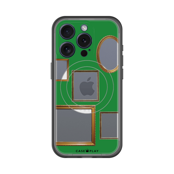 スリムプロテクションプレミアムケース with MagSafe［ Photo Frames - Green ］