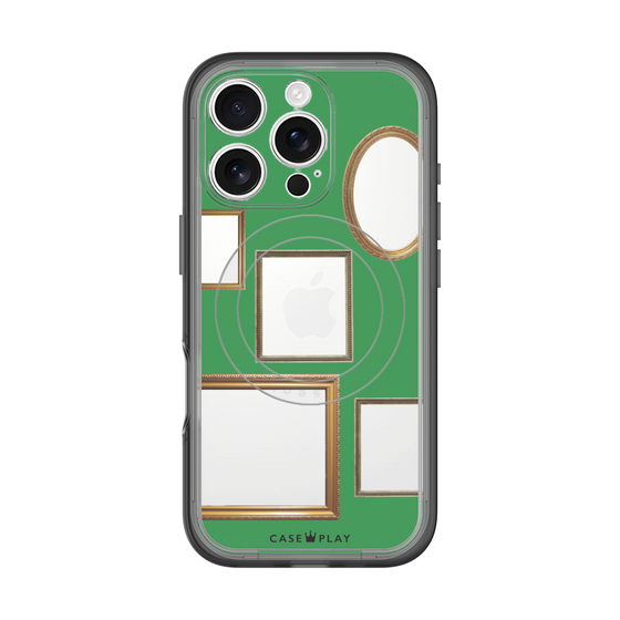 スリムプロテクションプレミアムケース with MagSafe［ Photo Frames - Green ］