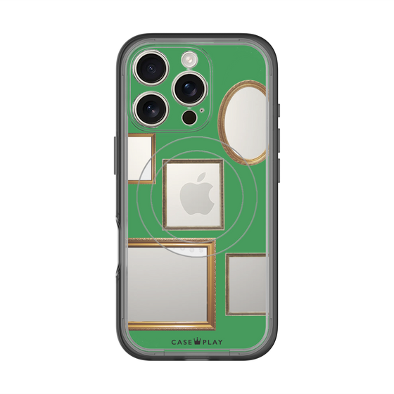 スリムプロテクションプレミアムケース with MagSafe［ Photo Frames - Green ］