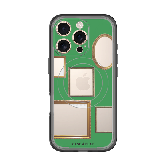 スリムプロテクションプレミアムケース with MagSafe［ Photo Frames - Green ］