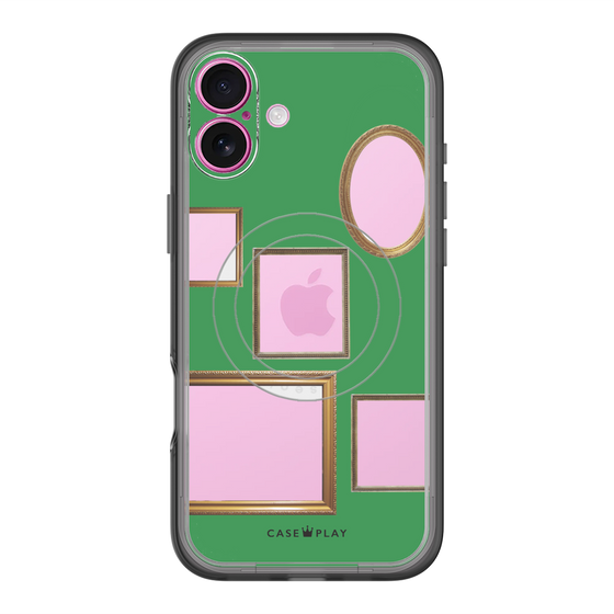 スリムプロテクションプレミアムケース with MagSafe［ Photo Frames - Green ］