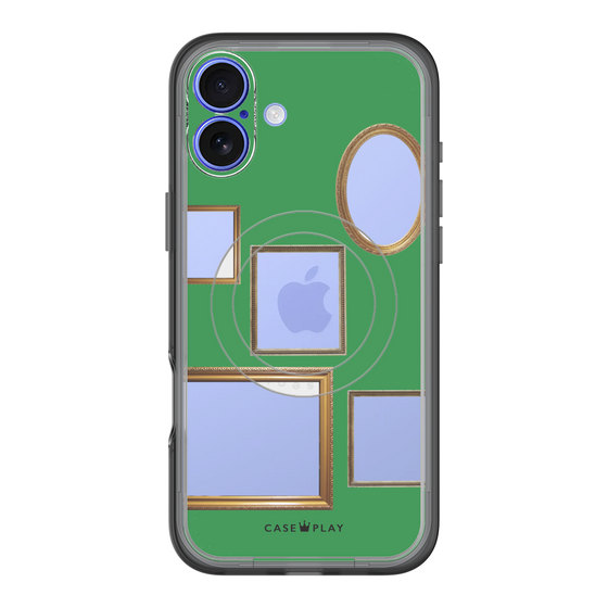 スリムプロテクションプレミアムケース with MagSafe［ Photo Frames - Green ］