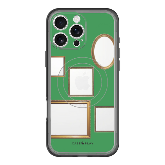 スリムプロテクションプレミアムケース with MagSafe［ Photo Frames - Green ］