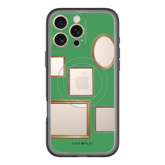 スリムプロテクションプレミアムケース with MagSafe［ Photo Frames - Green ］