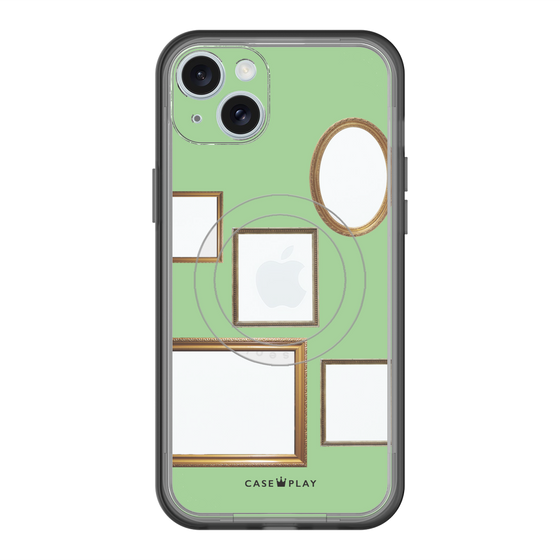 スリムプロテクションプレミアムケース with MagSafe［ Photo Frames - Light Green ］