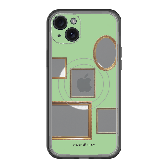 スリムプロテクションプレミアムケース with MagSafe［ Photo Frames - Light Green ］