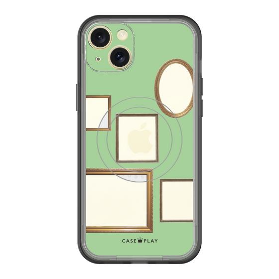 スリムプロテクションプレミアムケース with MagSafe［ Photo Frames - Light Green ］