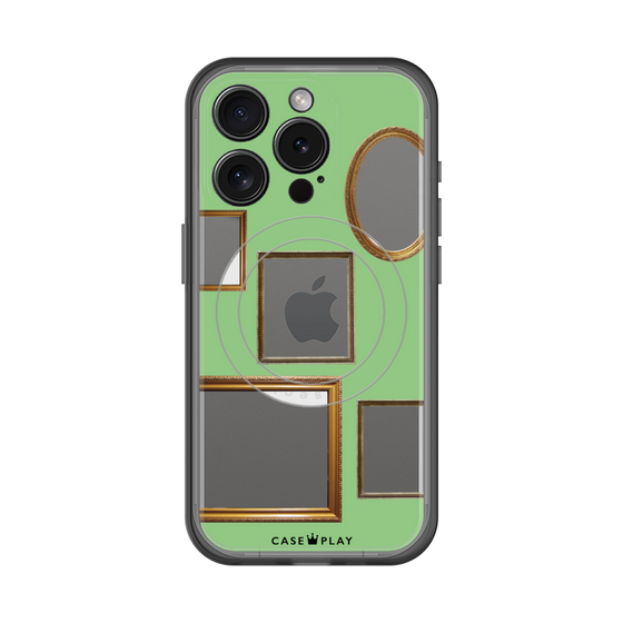 スリムプロテクションプレミアムケース with MagSafe［ Photo Frames - Light Green ］