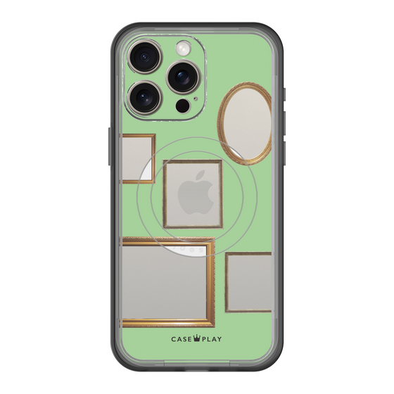 スリムプロテクションプレミアムケース with MagSafe［ Photo Frames - Light Green ］